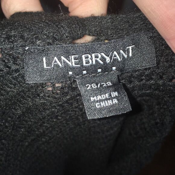 Lane Bryant 26/28 black lace up back long cardigan - Picture 3 of 3